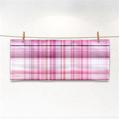 Pink Madras Plaid Hand Towel by SpinnyChairDesigns