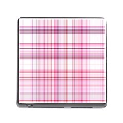 Pink Madras Plaid Memory Card Reader (square 5 Slot) by SpinnyChairDesigns