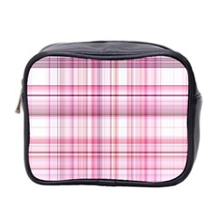 Pink Madras Plaid Mini Toiletries Bag (two Sides) by SpinnyChairDesigns