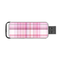 Pink Madras Plaid Portable Usb Flash (one Side) by SpinnyChairDesigns