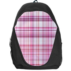 Pink Madras Plaid Backpack Bag by SpinnyChairDesigns