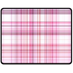 Pink Madras Plaid Double Sided Fleece Blanket (medium)  by SpinnyChairDesigns