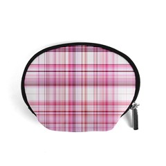 Pink Madras Plaid Accessory Pouch (small) by SpinnyChairDesigns