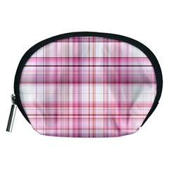 Pink Madras Plaid Accessory Pouch (medium) by SpinnyChairDesigns