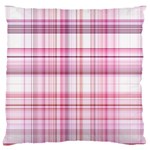 Pink Madras Plaid Large Flano Cushion Case (One Side) Front