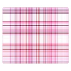 Pink Madras Plaid Double Sided Flano Blanket (small)  by SpinnyChairDesigns