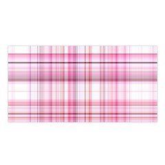 Pink Madras Plaid Satin Shawl by SpinnyChairDesigns