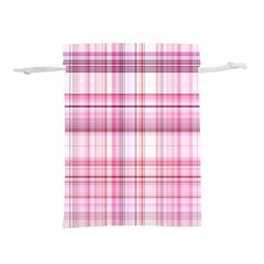 Pink Madras Plaid Lightweight Drawstring Pouch (s) by SpinnyChairDesigns