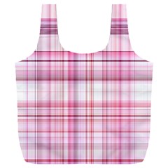 Pink Madras Plaid Full Print Recycle Bag (xxl) by SpinnyChairDesigns