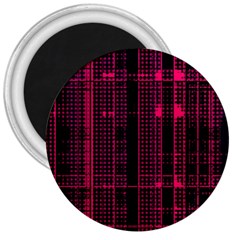 Pink Black Punk Plaid 3  Magnets by SpinnyChairDesigns