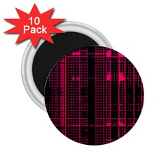 Pink Black Punk Plaid 2 25  Magnets (10 Pack)  by SpinnyChairDesigns