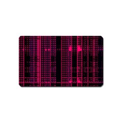 Pink Black Punk Plaid Magnet (name Card) by SpinnyChairDesigns