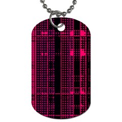 Pink Black Punk Plaid Dog Tag (one Side) by SpinnyChairDesigns