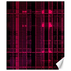 Pink Black Punk Plaid Canvas 20  X 24  by SpinnyChairDesigns