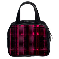 Pink Black Punk Plaid Classic Handbag (two Sides) by SpinnyChairDesigns