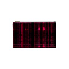 Pink Black Punk Plaid Cosmetic Bag (small) by SpinnyChairDesigns