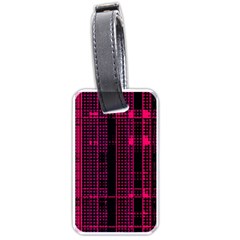 Pink Black Punk Plaid Luggage Tag (one Side) by SpinnyChairDesigns