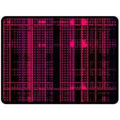 Pink Black Punk Plaid Double Sided Fleece Blanket (large)  by SpinnyChairDesigns