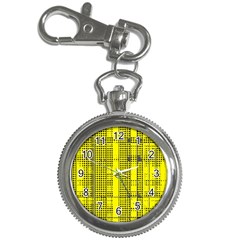 Black Yellow Punk Plaid Key Chain Watches by SpinnyChairDesigns