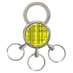 Black Yellow Punk Plaid 3-ring Key Chain by SpinnyChairDesigns