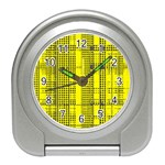 Black Yellow Punk Plaid Travel Alarm Clock Front