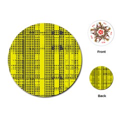 Black Yellow Punk Plaid Playing Cards Single Design (round)