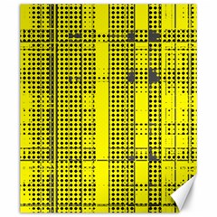 Black Yellow Punk Plaid Canvas 20  X 24  by SpinnyChairDesigns