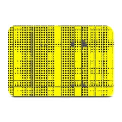 Black Yellow Punk Plaid Plate Mats by SpinnyChairDesigns