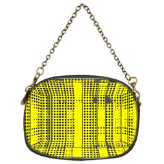 Black Yellow Punk Plaid Chain Purse (two Sides) by SpinnyChairDesigns