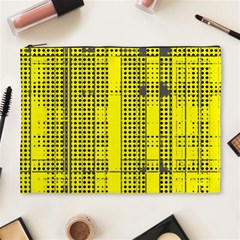 Black Yellow Punk Plaid Cosmetic Bag (xl) by SpinnyChairDesigns