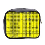 Black Yellow Punk Plaid Mini Toiletries Bag (Two Sides) Back