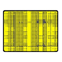 Black Yellow Punk Plaid Fleece Blanket (small) by SpinnyChairDesigns