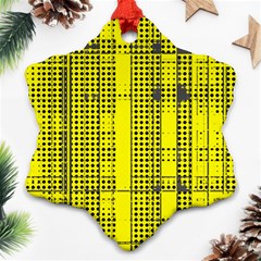 Black Yellow Punk Plaid Ornament (snowflake)