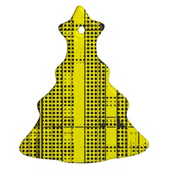 Black Yellow Punk Plaid Ornament (christmas Tree) 