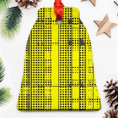 Black Yellow Punk Plaid Ornament (bell)