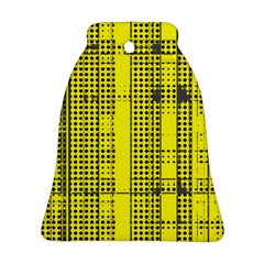 Black Yellow Punk Plaid Bell Ornament (two Sides)