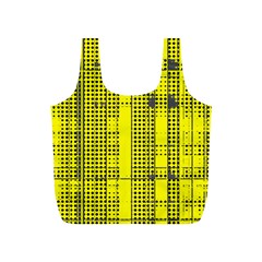 Black Yellow Punk Plaid Full Print Recycle Bag (s) by SpinnyChairDesigns