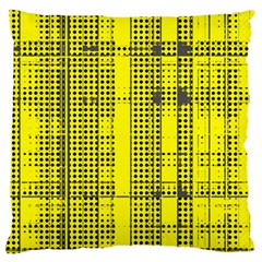 Black Yellow Punk Plaid Standard Flano Cushion Case (one Side) by SpinnyChairDesigns