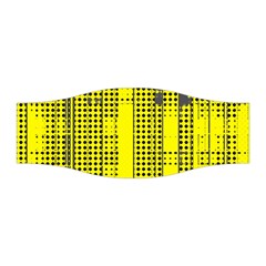 Black Yellow Punk Plaid Stretchable Headband by SpinnyChairDesigns