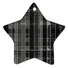 Black Punk Plaid Ornament (star) by SpinnyChairDesigns