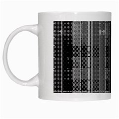 Black Punk Plaid White Mugs by SpinnyChairDesigns