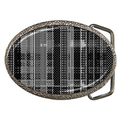 Black Punk Plaid Belt Buckles by SpinnyChairDesigns