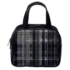 Black Punk Plaid Classic Handbag (one Side) by SpinnyChairDesigns