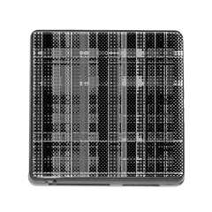 Black Punk Plaid Memory Card Reader (square 5 Slot) by SpinnyChairDesigns