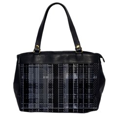 Black Punk Plaid Oversize Office Handbag by SpinnyChairDesigns