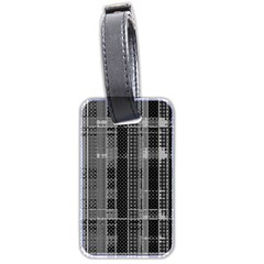 Black Punk Plaid Luggage Tag (two Sides) by SpinnyChairDesigns