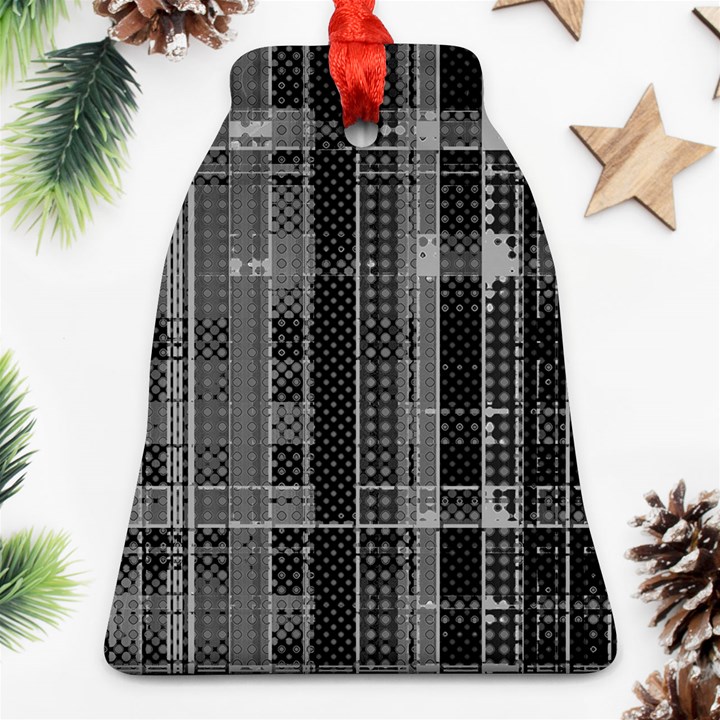 Black Punk Plaid Ornament (Bell)