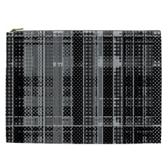 Black Punk Plaid Cosmetic Bag (xxl) by SpinnyChairDesigns