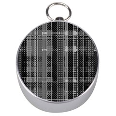 Black Punk Plaid Silver Compasses by SpinnyChairDesigns