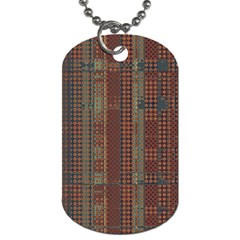 Rust Brown Grunge Plaid Dog Tag (one Side) by SpinnyChairDesigns